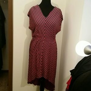 Urban Love diagonal striped hi-low dress